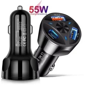 شارژر فندکی ۳ پورت ۵۵ وات مدل MLE-003